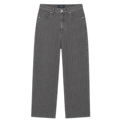 Relaxed Pin Striped Grey Jeans