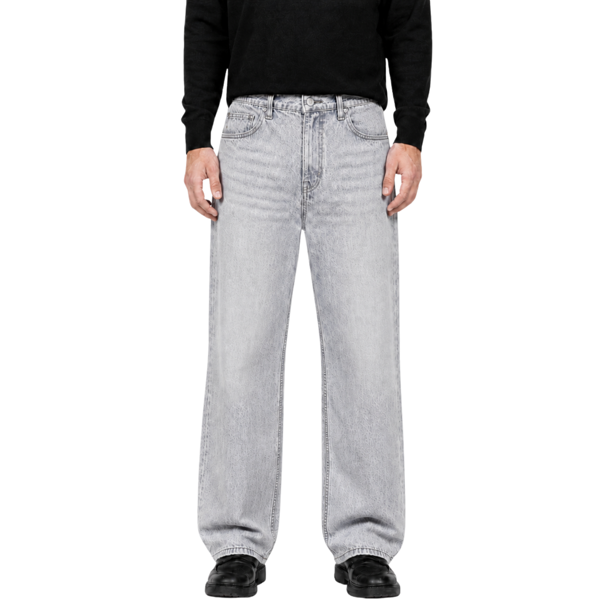 Relaxed Straight Fit Jeans Grey